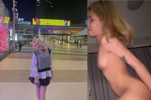 Hotgirl tóc vàng xinh xắn quan hệ nhăn mặt